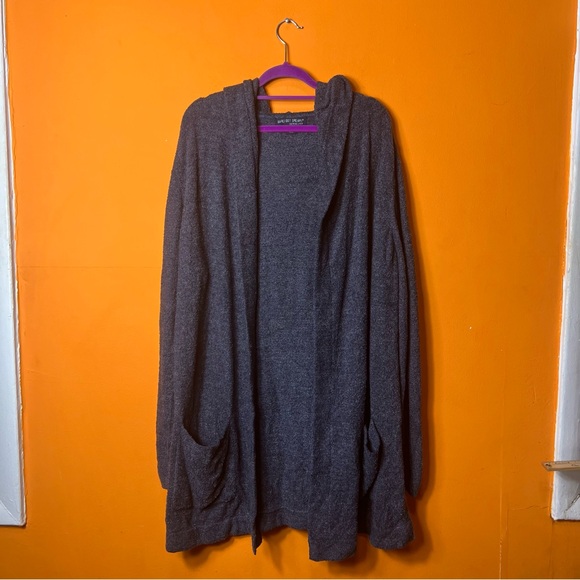 Barefoot Dreams CozyChic Open Hooded Lounger Robe Grey Soft Cozy Plus Size 1X - Picture 1 of 9